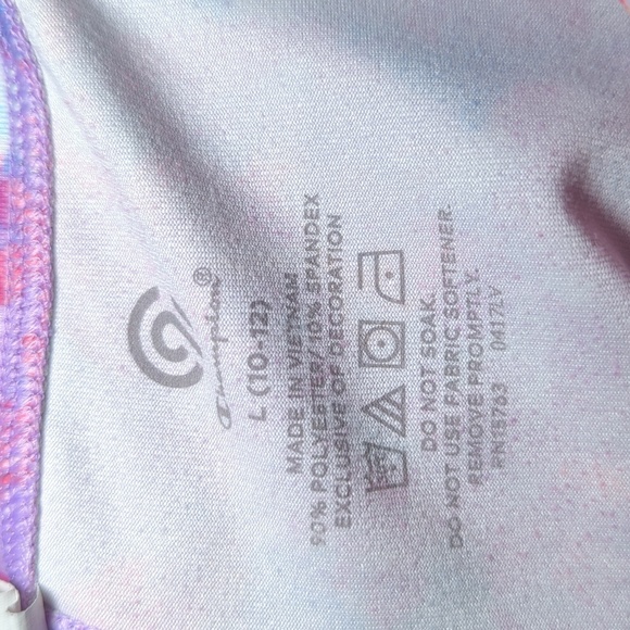 C9 Champion Pink + Blue Watercolor Full-Length Leggings Girls Size L 10-12 - Picture 3 of 3